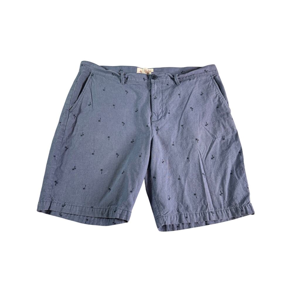 Original Penguin Mens Shorts Blue Palm Tree Print Chino 40" Waist Casual